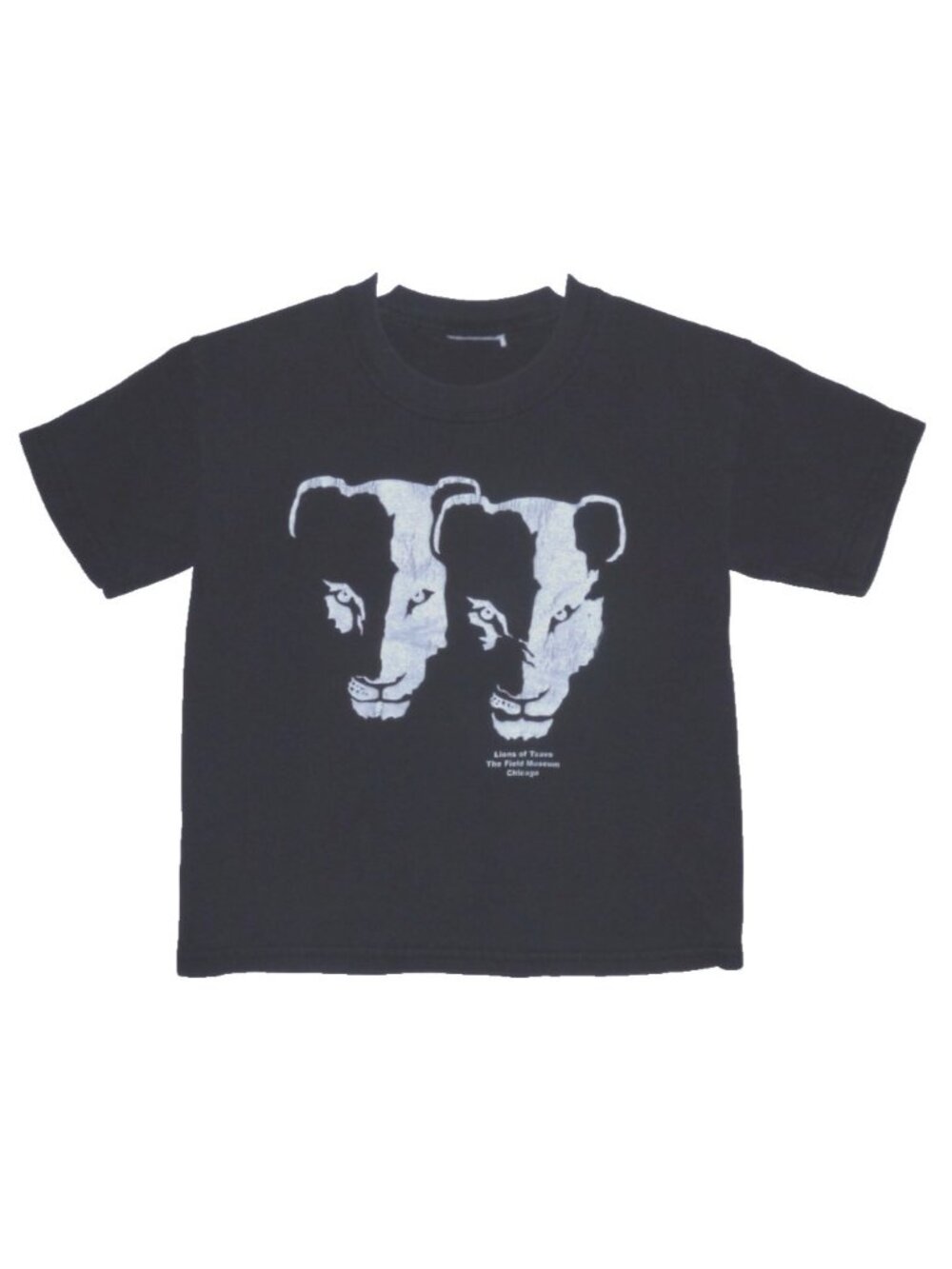 Vintage Lions of Tsavo Chicago Museum black Kid's T shirt size S fits 28" chest